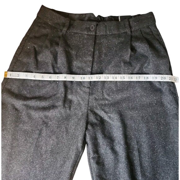 Frank And Oak Gertrude Tweed Trousers Womens 12 Wide-Leg High-Rise Office NWT - Picture 7 of 9